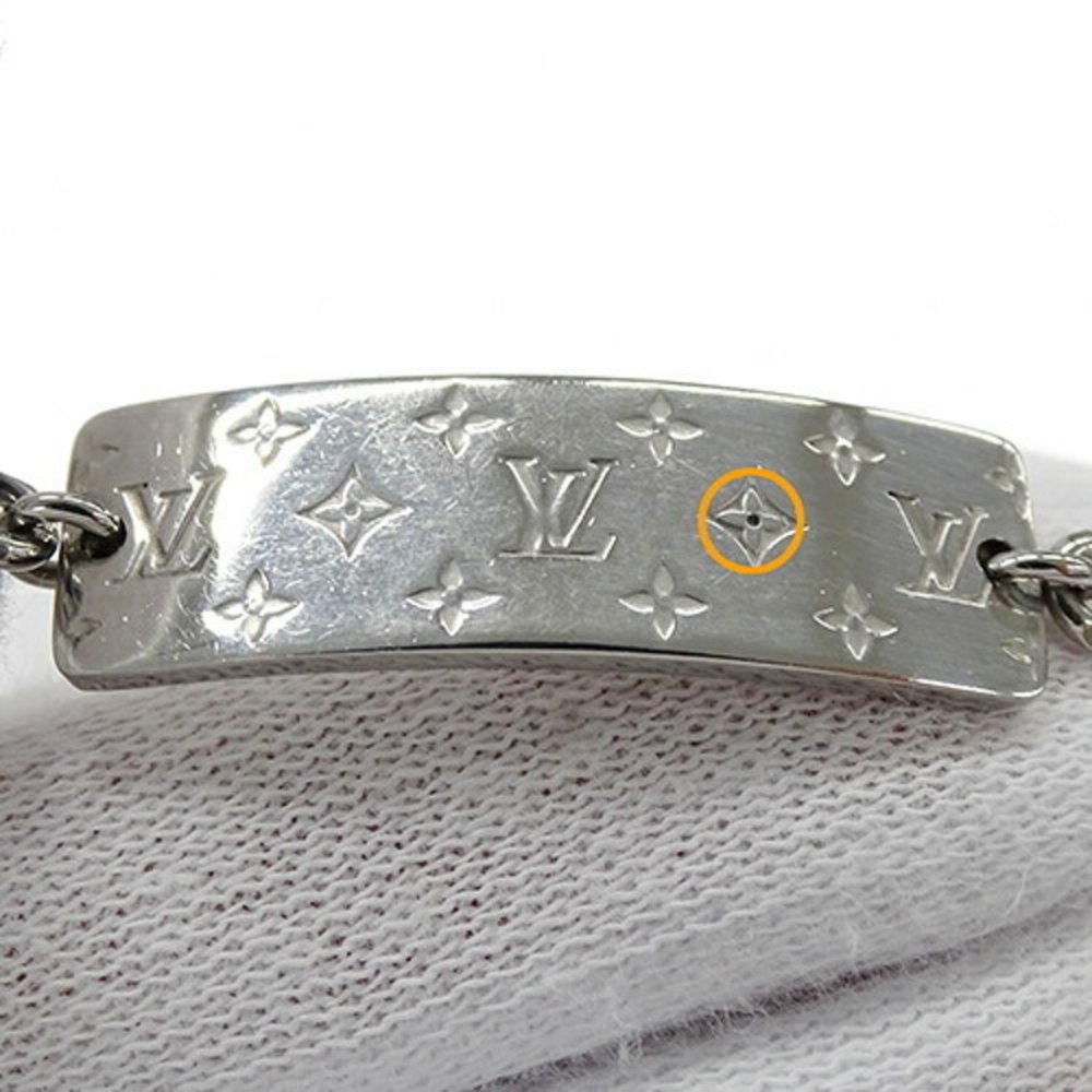 LOUIS VUITTON Bracelet for Men Monogram Bold Silver M00681 LE2242 Plate - Picture 9 of 10